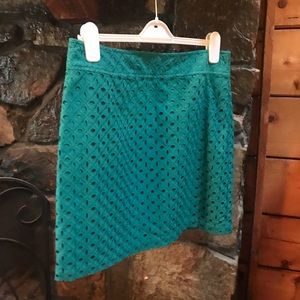 12 Petite Ann Taylor Teal Career Mini Skirt